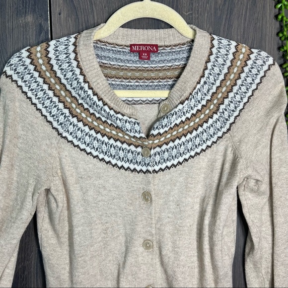 '🌼3/$30🌼Merona Fair Isle Button Down Lightweight Cardigan Size XS - Picture 4 of 13